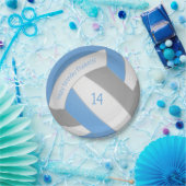 ライトブルーのグレーキッズバレーボールパーティー ペーパープレート (パーティー)