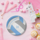 ライトブルーのグレーキッズバレーボールパーティー ペーパープレート (パーティー)