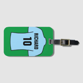 ライトブルーのサッカーシャツ ラゲッジタグ