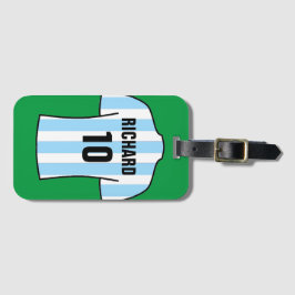 ライトブルーのサッカーシャツ ラゲッジタグ