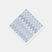 ライトブルーのジグザグ スタンダードカクテルナプキン (角)