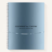 ライトブルーのステンレススチールルルルックノート ノートブック (正面)