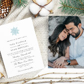 ライトブルーのスノーフレークの冬のフォーマル写真結婚の写真 招待状