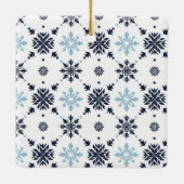 ライトブルーのスノーフレーク写真 セラミックオーナメント (裏面)