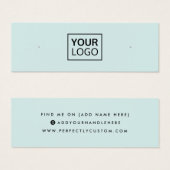 ライトブルーのソーシャルメディアスタッドイヤリングディスプレイカード (正面&裏面)