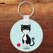 ライトブルーのタキシード猫 キーホルダー (裏面)