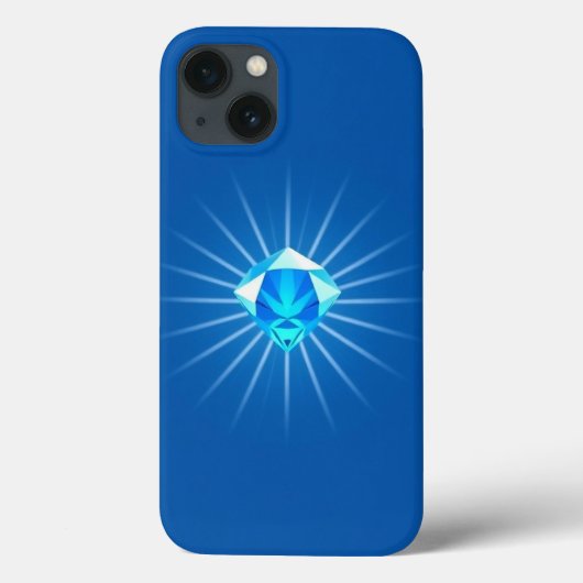 ライトブルーのダイヤモンド輝く(Rays Mobile) Case-Mate iPhoneケース (裏面)