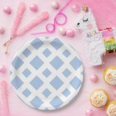 ライトブルーのダイヤモンド（白） ペーパープレート (パーティー)