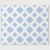 ライトブルーのダイヤモンド（白） ラッピングペーパー (フラット)