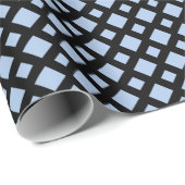 ライトブルーのダイヤモンド(黒) ラッピングペーパー (ロールコーナー)
