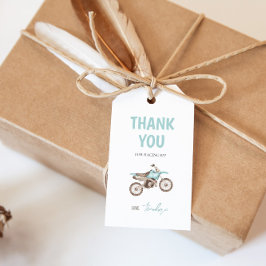 ライトブルーのダートバイクの誕生日ギフトタグ ギフトタグ