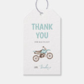 ライトブルーのダートバイクの誕生日ギフトタグ ギフトタグ (正面)