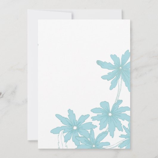 ライトブルーのデイジー ウェディングアフターブランチ 招待状 (裏面)