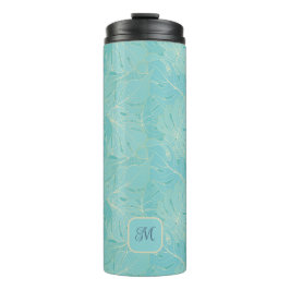 ライトブルーのトロピカルパーム葉のパターン タンブラー