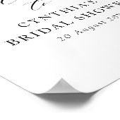 ライトブルーのネイビーブルーの花のウェディングシャワーのウェルカムサイン ポスター (角)