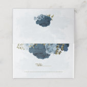 ライトブルーのネイビーブルーの花ボタニ結婚ーズ プレイスカード (外部開封)