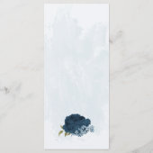 ライトブルーのネイビーブルーの花ボタニ結婚ーズ メニュー (裏面)