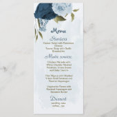 ライトブルーのネイビーブルーの花ボタニ結婚ーズ メニュー (正面)