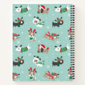 ライトブルーのノートに可愛いクリスマスドッグ ノートブック (裏面)