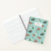 ライトブルーのノートに可愛いクリスマスドッグ ノートブック (内部)