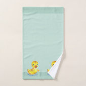 ライトブルーのバスタオルSでかわいいスイミングアヒル バスタオルセット (ハンドタオル)