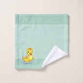 ライトブルーのバスタオルSでかわいいスイミングアヒル バスタオルセット (ウォッシュタオル)