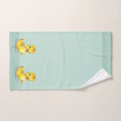 ライトブルーのバスタオルSでかわいいスイミングアヒル バスタオルセット (ハンドタオル)