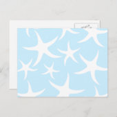 ライトブルーのヒトデの白い模様。 ポストカード (正面/裏面)