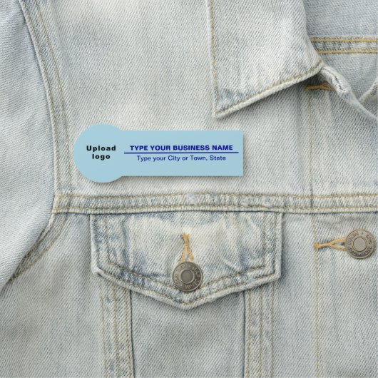 ライトブルーのビジネスブランドバッジシェイプ名タグ 名札 (インサイチュ)