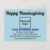 ライトブルーのビジネス感謝の挨拶 ポストカード (正面)