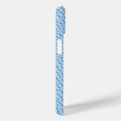 ライトブルーのフェイクレザー携帯ケース Case-Mate iPhoneケース (裏面 / 右)