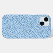 ライトブルーのフェイクレザー携帯ケース Case-Mate iPhoneケース (裏面 (横))