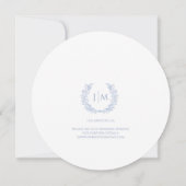 ライトブルーのフローラカレンダー日付の円を保存 招待状 (裏面)