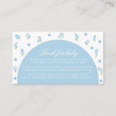 ライトブルーのフローラボホブック男の赤ちゃんシャワー エンクロージャーカード (正面)