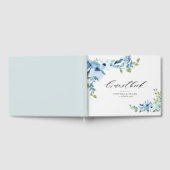 ライトブルーのフローラ結婚のゲストブック ゲストブック (全面)