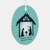 ライトブルーのベツレヘム メタルオーナメント (正面右)