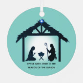 ライトブルーのベツレヘム メタルオーナメント (裏面)