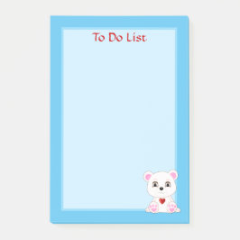 ライトブルーのホッキョクグマのTo Do リスト ポストイット