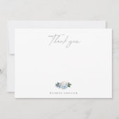 ライトブルーのボタニカル感謝カード サンキューカード (正面)