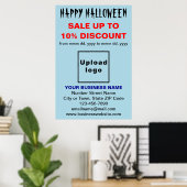 ライトブルーのポスターにビジネスのハロウィーンの販売 ポスター (ホームオフィス)