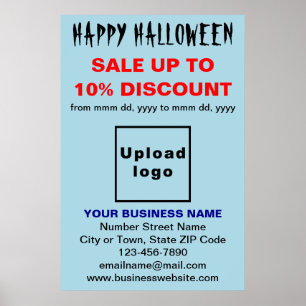 ライトブルーのポスターにビジネスのハロウィーンの販売 ポスター