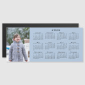 ライトブルーのマグネットに写真2026カレンダーを追加 (正面/裏面)