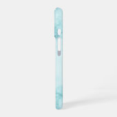 ライトブルーのマーブル iPhone 16ケース (左側面)