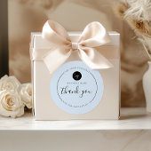 ライトブルーのミニマリスト美学サンキューサークル ラウンドシール