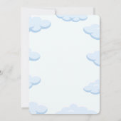 ライトブルーのミニマルなベビーシャワー招待状 招待状 (裏面)