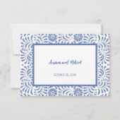 ライトブルーのメキシカンタラベラ装飾カード (裏面)