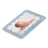 ライトブルーのモダンなスカラップベビーお知らせ マグネット (左側)