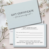 ライトブルーのモダンビジネスギフト券