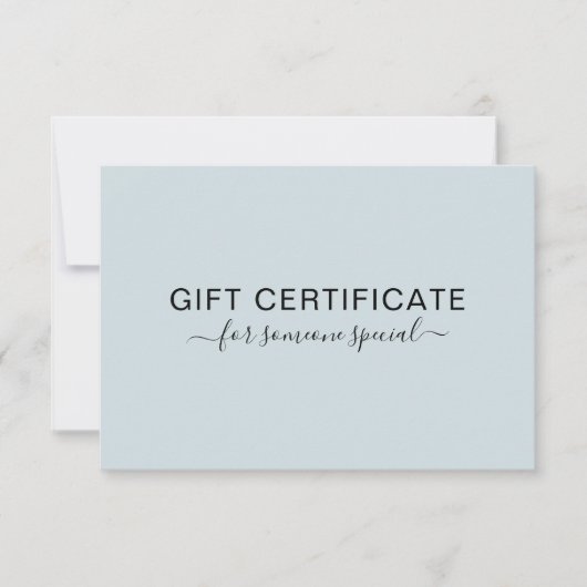ライトブルーのモダンビジネスギフト券 (正面)