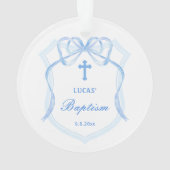 ライトブルーのリボン crest 洗礼写真 オーナメント (裏面)